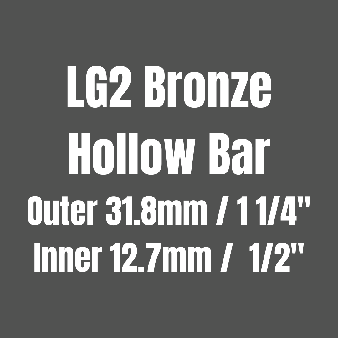 Bronze LG2 Hollow Round Bar 31.8x12.7mm
