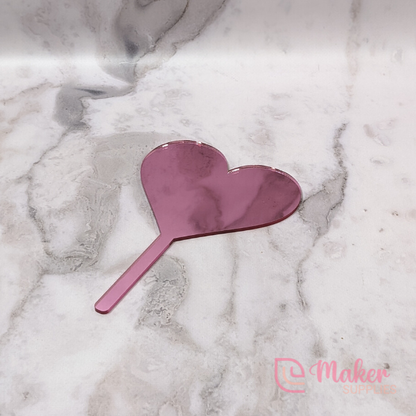 Heart Cake Topper | Mirror & Glitter