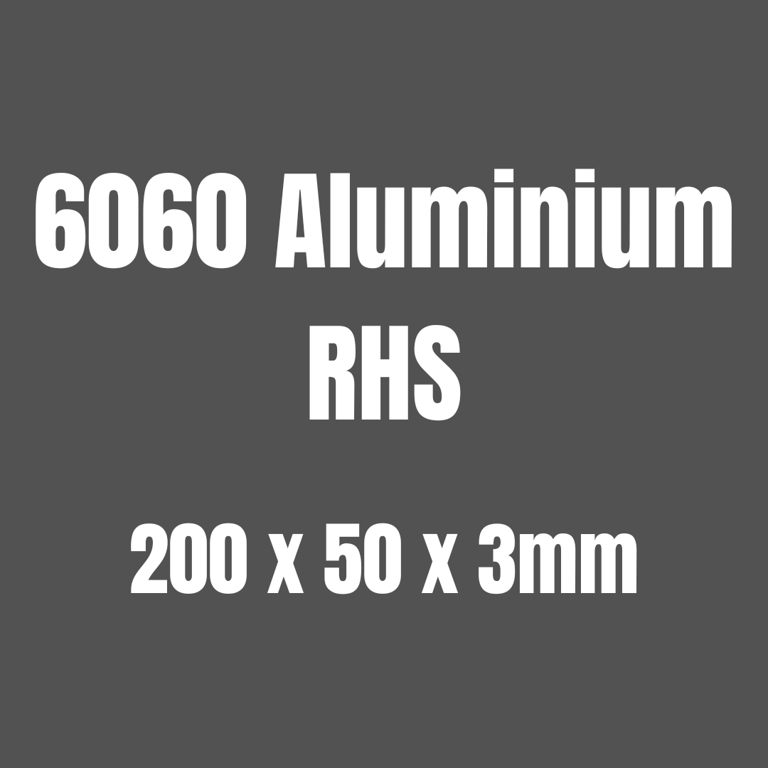 Aluminium 6060 RHS 200x50x3mm