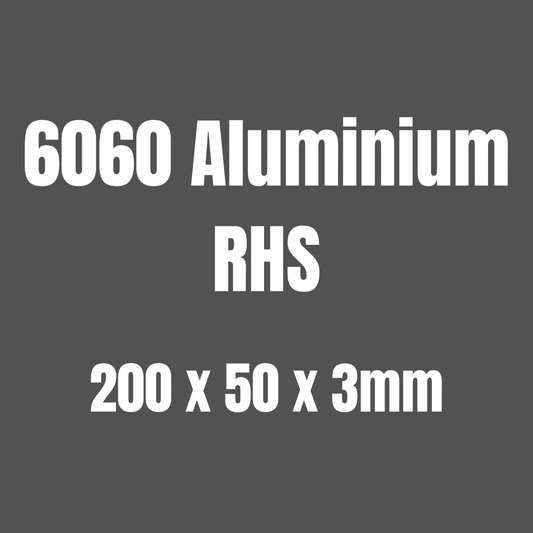 Aluminium 6060 RHS 200x50x3mm