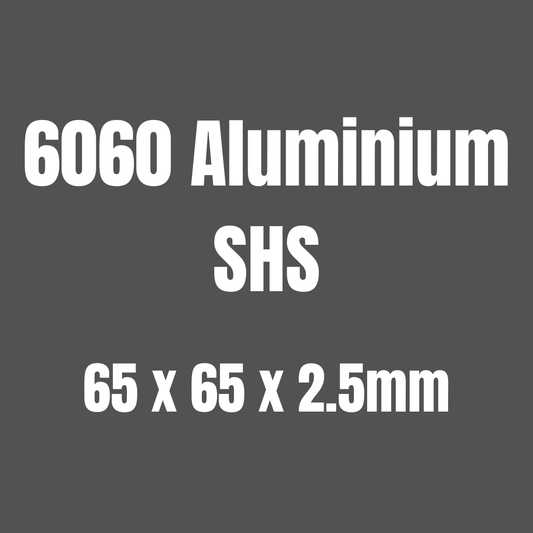 Aluminium 6060 SHS 65x65x2.5mm