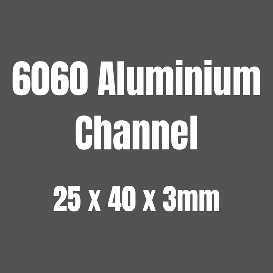 Aluminium 6060 Channel 25x40x3mm