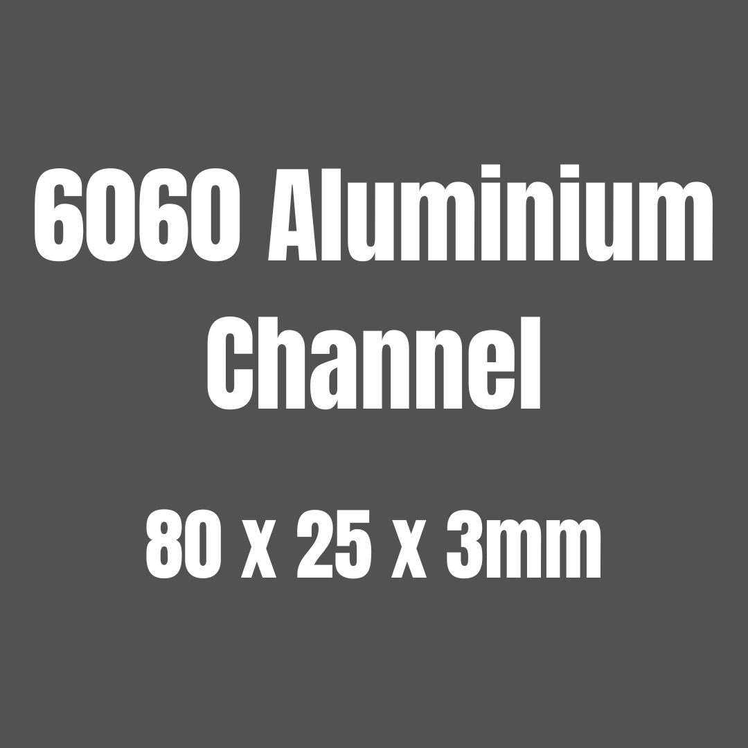 Aluminium 6060 Channel 80x25x3mm